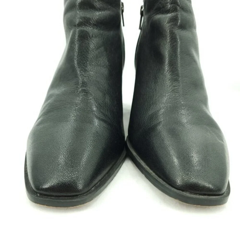 Vionic Lyssa Comfort Heeled Side Zip Ankle Boot 10 Black Leather